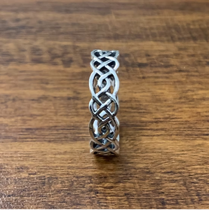 Unisex Classic Celtic Knot 925 <b>Silver</b> Band <b>Ring</b> - <b>Plain</b> Openwork Infinity Design Hypoallergenic Fine Jewelry Gift - Product Image 3
