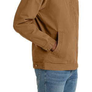 Chaqueta Bomber Unisex de Lona Color Bronceado, Cuello Camisero, Cierre de Cremallera, Estilo Casual para Otoño, Corte Regular, Bolsillos, Transpirable, Secado Rápido - Product Image 6