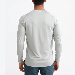 Camiseta Informal Personalizada Lisa con Cuello Redondo Estampada en Negro 100% Algodón Camisetas de Manga Larga para Hombre - Product Image 3