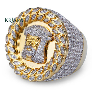 Anillo con Rostro de Jesús en Oro de 18K para Hombre, Joyería Religiosa con Diamantes Cultivados en Laboratorio con Corte Brillante Redondo - Product Image 2