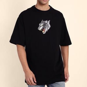 T-shirts graphiques à épaules tombantes surdimensionnés avec impression numérique, T-shirts en coton pour hommes, T-shirts à col rond pour hommes, logo par sublimation - Product Image 1