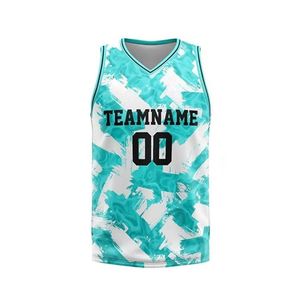 Maillot de basketball respirant sublimé en polyester léger, uniforme d'équipe personnalisé avec bordure élastique pour hommes et femmes - Product Image 3