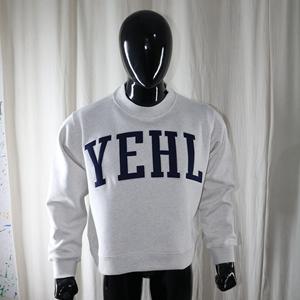 Sweat-shirt à col montant YEHL ASH GREY 100% BLEU MARINE avec broderie appliquée, col large, URBAN PRODUCTIONS - Product Image 2