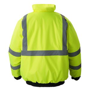 Giacca di Sicurezza Riflettente ad Alta Visibilità per Uomo e Donna, Impermeabile, con Cappuccio e Tasche, per Lavori Edili e Giorni di Pioggia - Product Image 1