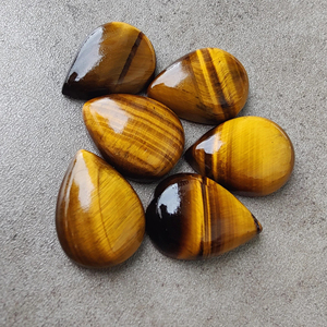 Pierre précieuse naturelle œil de tigre de qualité AAA+ en forme de poire, calibrée, pour la fabrication de bijoux - Product Image 6