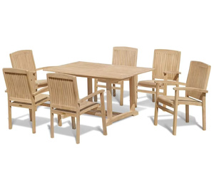Ensemble de salle à manger pliable moderne en teck pour terrasse et parc en plein air - Product Image 1