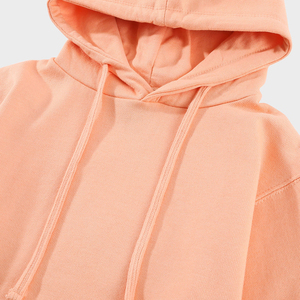 Hoodie court en polaire pêche pour femme, à manches longues et épaules tombantes, tricoté, style décontracté hiver, doublure polyester, broderie - Product Image 5