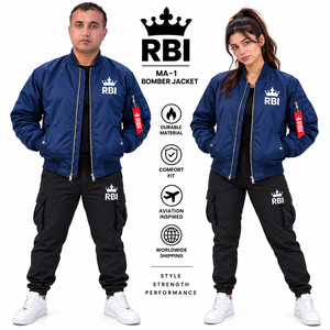 Blousons Bomber MA1 RBI, Blousons de Vol MA1, Blousons de Pilote en Nylon - Unisexe, Manches Longues, Utilisation en Avion - Product Image 1