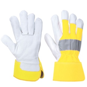 Gants de gréeur canadiens en cuir de haute qualité, blancs et jaunes, fabricant et exportateur robustes - Product Image 1