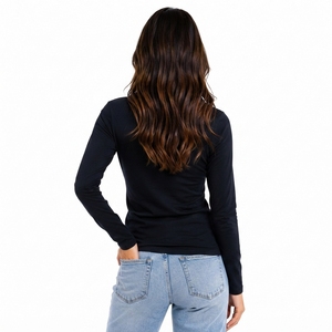 Camiseta Clásica de Manga Larga para Mujer, Superventas, Suave y Transpirable, Ropa para Uso Diario con Marca Personalizada, Directo de Fábrica - Product Image 4