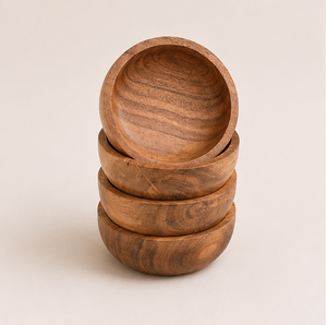 Wholesale Handcrafted Acacia Wood Bowls Set Round Wooden Serving Bowl for Salad Snacks Nuts and <b>Candy</b> In Best Price - Product Image 3