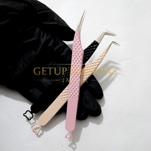 แหนบดึงขนตาปลายเรียว 90/boot/Dolphin Smooth/Fiber Tip สแตนเลสสตีล ความแม่นยำสูง สีชมพู/นู้ด/ขาว ลายหมีและพระจันทร์ - Product Image 6