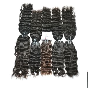 Extensions de cheveux humains Remy vietnamiens non traités, alignés sur la cuticule, ondulés, double trame, couleur noire, pour femmes - Product Image 2
