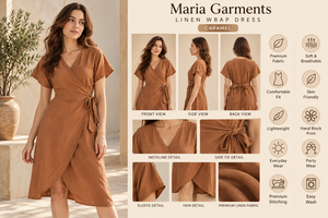 Women's Cotton Linen Knee-Length Breathable Wrap <b>Dress</b> <b>Short</b> Sleeve Tie Waist Casual Daily Summer Beach Vacation Resort Wear - Product Image 4