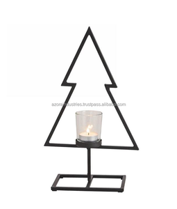 Bougeoirs votifs en fer de luxe modernes pour la décoration intérieure de mariage Bougeoir à bougie chauffe-plat géométrique en fil d'or - Product Image 4