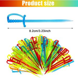 Lot de 1000 brochettes à cocktail en plastique colorées, pics à apéritif, cure-dents pour événements sur le thème des pirates - Product Image 3