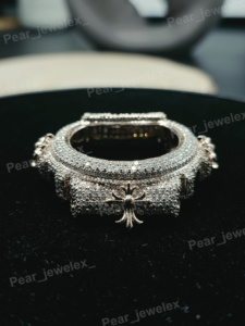 Iced Out <b>Watch</b> <b>Case</b> Rhodium Plated Cross Bezel For Fully Diamond Custom Moissanite Digital Men <b>Watch</b> Cover - Product Image 6
