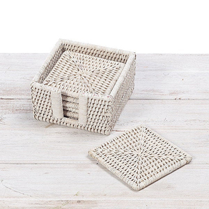 Ensemble de sous-verres en rotin tressé à la main, tendance actuelle, sous-verres écologiques naturels, décoration d'intérieur, vente en gros, fournisseur d'usine - Product Image 3