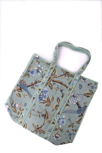 Bolso Tote de Algodón Acolchado Hecho a Mano, Bolso de Hombro con Estampado Floral Azul, Bolso de Compras Ligero, Bolso Reversible Estilo Boho - Product Image 4
