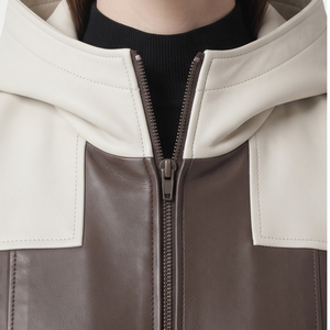 Slim Fit <b>Women's</b> Leather Sleeveless Hoodie Girls <b>Zip</b>-<b>Up</b> Leather Hoodie Vest 100% Leather Sleeveless Hooded <b>Jackets</b> - Product Image 4