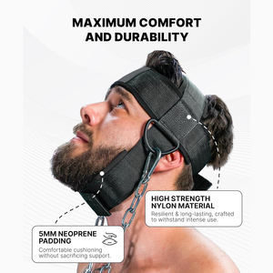 Arnés de Cabeza Personalizado para Levantamiento de Pesas, Arnés Ajustable de Nailon y Acero para Cabeza y Cuello, para Entrenamiento de Fuerza Muscular - Product Image 6