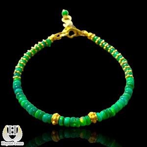 HAYAAT GEMS Ethiopian Opal Beaded Bracelet Green <b>Fire</b> Opal 18k Gold Filled Sterling Silver Trendy Gift - Product Image 2