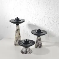 Brûleur de Bakhoor en marbre vert veiné bordeaux naturel et écologique, avec plaque en alliage gravée, pour encens indien - Vente en gros