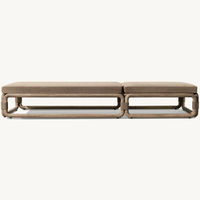 Chaise longue d'extérieur haut de gamme en teck massif, chaise inclinable moderne pour hôtel de luxe, bord de piscine et jardin de villa contemporaine