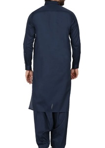 Nouvel ensemble de costume cousu pakistanais et indien à la mode pour hommes, Salwar Kameez long formel en polyester infroissable, avec logo personnalisé, pour l'été - Product Image 2
