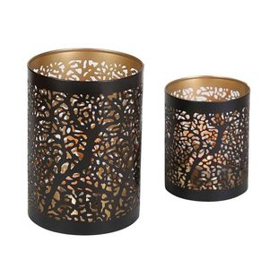 Porte-bougies en métal élégants, parfaits pour décorer les tables, apportant une touche d'élégance, une lueur douce et un attrait réfléchissant. - Product Image 2