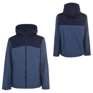 Chaqueta Impermeable Azul Marino con Capucha para Hombre, Diseño Color Block, Casual, para Exteriores, con Cierre de Cremallera, Exterior de Poliéster, Chaqueta de Dos Paneles - Product Image 4
