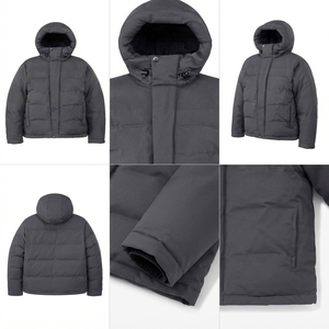Blouson bomber décontracté pour homme à capuche, automne, 100% nylon, long, rembourré de duvet - Product Image 5