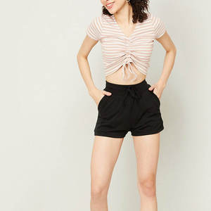 Pantalones Cortos Deportivos Negros para Mujer, Cintura Elástica, para Gimnasio, Correr, Entrenamiento, Ropa Deportiva Informal de Verano - Product Image 4