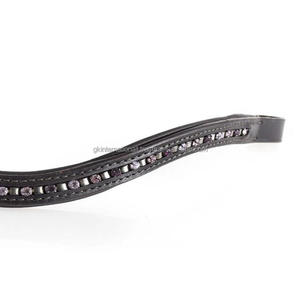 Diseño personalizado clásico, 1 Fila de cristales, diamantes de imitación decorativos, canal vacío, banda para cejas de caballo de cuero acolchado en mazorca completa - Product Image 3