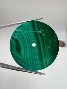 Malachite naturelle verte et noire, cadran plat 37 mm, 2 mm, qualité excellente, pierre précieuse en vrac, idéale pour la fabrication de bijoux, sans perçage, pour montre - Product Image 3