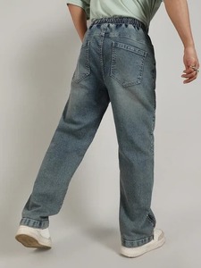 Jean en denim pour homme de qualité supérieure, tissage écologique, style artisanal, coupe décontractée à jambe large, collection printemps - Product Image 2