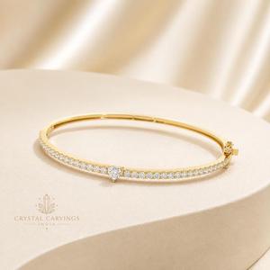 Bracelet jonc en argent sterling 925, jonc tennis articulé délicat, bijoux de mariée, vente en gros, fabricant OEM ODM - Product Image 1