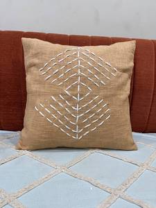 Premium Quality Hand-Stitched Cotton <b>Cushion</b> <b>Cover</b> with Minimalist Geometric Design - Product Image 1