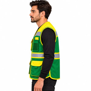 Chaleco de Seguridad de Alta Visibilidad, Negro y Naranja, Reflectante, con Múltiples Bolsillos, Correas Ajustables, Chaleco de Trabajo, Uniformes de Seguridad - Product Image 3