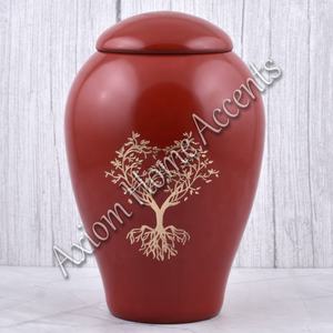 Modern Aluminum Cremation Urn With Detailed Artwork a Beautiful <b>Memorial</b> Keepsake by Axiom Home Accents - Product Image 2