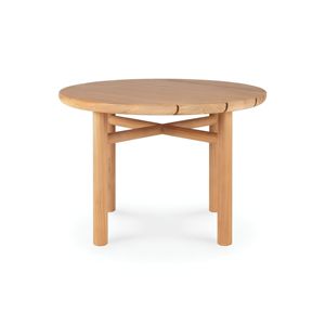 Teak Solid Wood Round Dining Table Scandinavian Modern Design Waterproof Eco-Friendly Durable Four-Seater Home Furniture - Product Image 1
