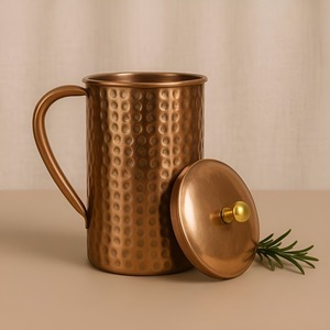 Elegante Jarra de Agua de Cobre con Diseño Tradicional Indio, Perfecta para el Estilo de Vida Ayurvédico, Cocinas Rústicas y Hogares Modernos - Product Image 3
