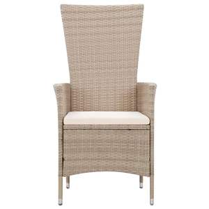 Set da pranzo in Poly Rattan 7 pezzi Beige con cuscini mobili da esterno - Product Image 3