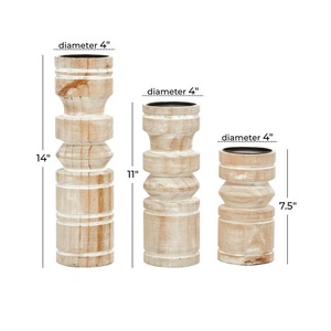 Handcrafted <b>Wooden</b> Candle Holder Table Centerpiece Rustic Candle Stand Natural Home Accent For Dining Room Mantel Wedding - Product Image 6