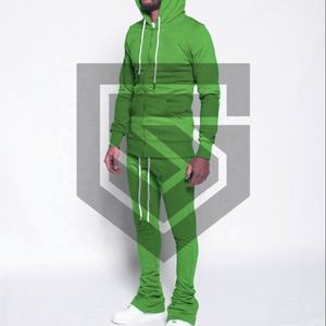 Traje de sudor apilado elástico de alta calidad para hombre, nuevos diseños de tendencia de invierno con rayas laterales, suave y cómodo - Product Image 2