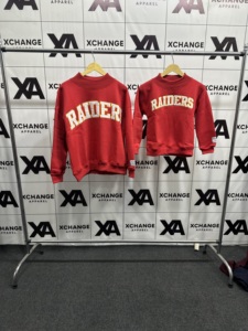 Raiders Crew Neck Mockneck Sweatshirt Red Letter Print Women and Kids Matching Pullover Casual Autumn Wear - Product Image 5