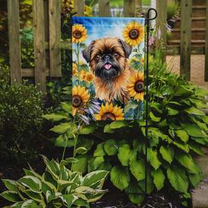 Drapeau de jardin multicolore Brussels Griffon et Tournesols Artistique Patio Yard Banner for Mailbox & Flower Beds Decor Garden Size - Product Image 2