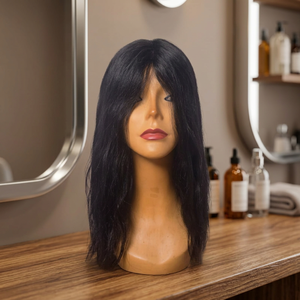 Peluca de cabello humano negro natural largo, base mono, calidad premium, cabello Remy, cabello indio para mujeres - Product Image 5