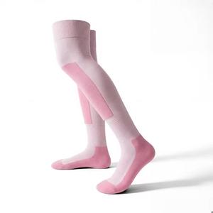Solid <b>Knee</b> <b>High</b> Crew <b>Socks</b> <b>Women</b> Standard Cushioned Winter Thermal Spandex/Polyester/Cotton Breathable Yoga & Running - Product Image 2