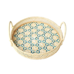 Plateau de rangement rectangulaire en jacinthe d'eau à prix avantageux, écologique, multifonctionnel, ustensiles de cuisine pour servir les aliments, vente en gros - Product Image 3